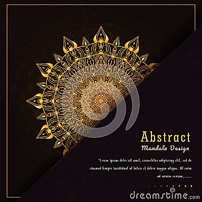 Vector luxury ornamental mandala design background in gold color. Vector Illustration