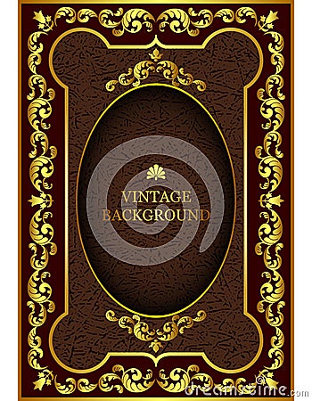 Vector luxury vintage border in the baroque style with gold floral pattern frame. Vector Illustration