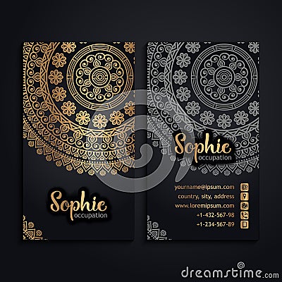 Vector luxury wedding invitation with mandala Vector Illustration