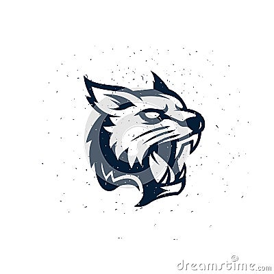 Vector lynx head, face for retro logos, emblems Vector Illustration