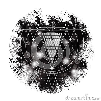 Vector magic alchemy symbol Abracadabra. geometric logo for spirituality, occultism, tattoo art and print. Vector Illustration