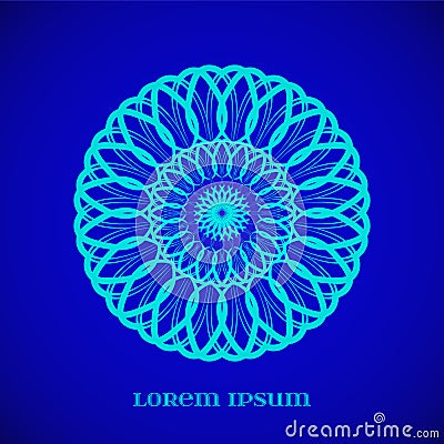 Vector Magic Blue Glow Mandala Vector Illustration