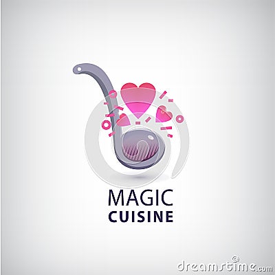 Vector magic cuisine, love cook logo. Vector Illustration