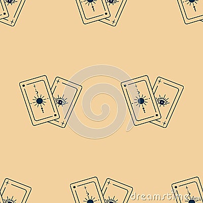 Vector magic seamless pattern with fortune-telling cards. Mystical esoteric background Vector Illustration