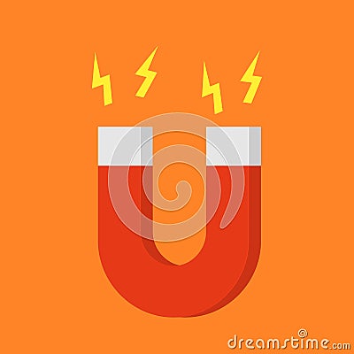 Vector magnet. Magnetic force. 3d style Vector Illustration