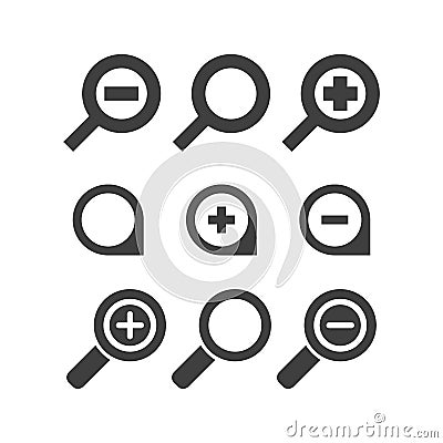 Vector magnifier glass and zoom Icons search lupe Vector Illustration