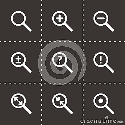 Vector magnifying glass icon set Vector Illustration