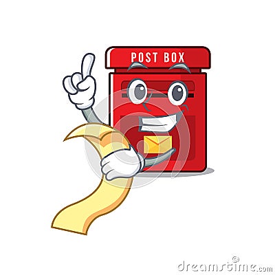 Vector mailbox with a the holding bill mascot Vector Illustration