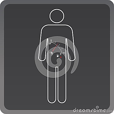 Vector Man icon with the fuel gauge Vector Illustration