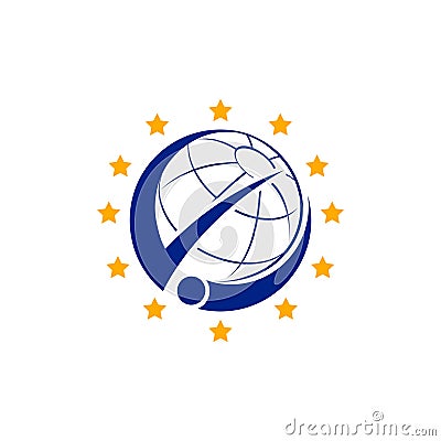 Vector man and planet logo combination. People and world symbol or icon. Unique human and globe logotype design Vector Illustration