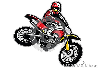 Motocross jumping Vector Illustration