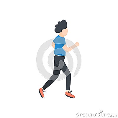 Vector man runing , summer spring outdoor activities. Vector Illustration