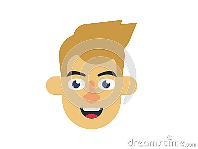 Vector man smiling sweet on the White Blackground Stock Photo