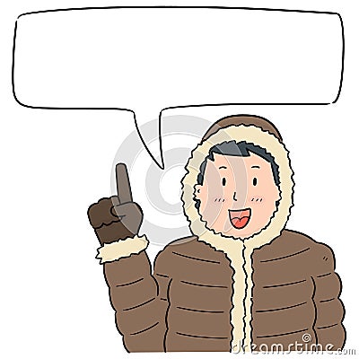 Vector of man wearing winter cloth Vector Illustration