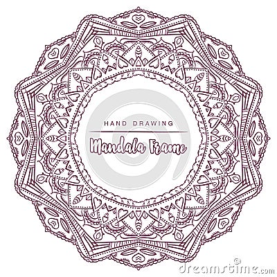 Vector mandala for coloring with floral decorative elements. Vector Illustration