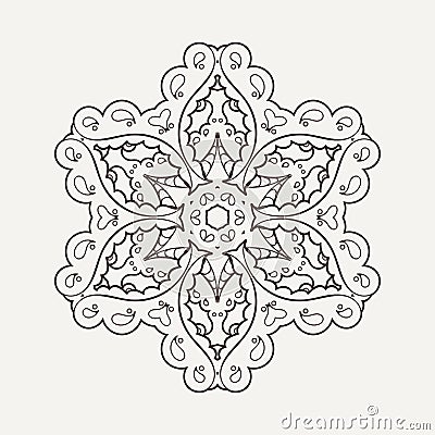 Vector mandala. Mehndi lace tattoo. Oriental weave. Vector Illustration