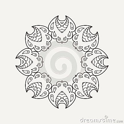 Vector mandala. Mehndi lace tattoo. Oriental weave. Vector Illustration