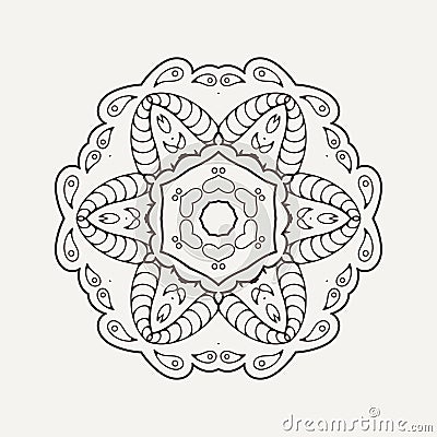 Vector mandala. Mehndi lace tattoo. Oriental weave. Vector Illustration