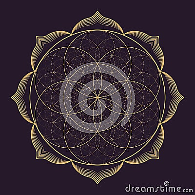 Vector mandala sacred geometry illustration Vector Illustration