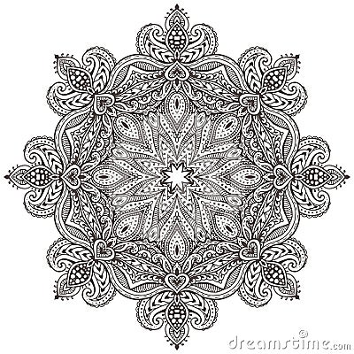 Vector mandalapattern of henna floral elements Vector Illustration