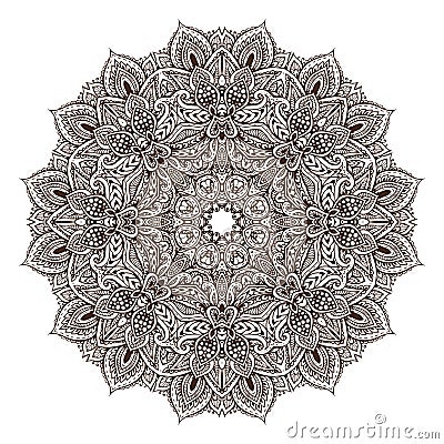 Vector mandalapattern of henna floral elements Vector Illustration