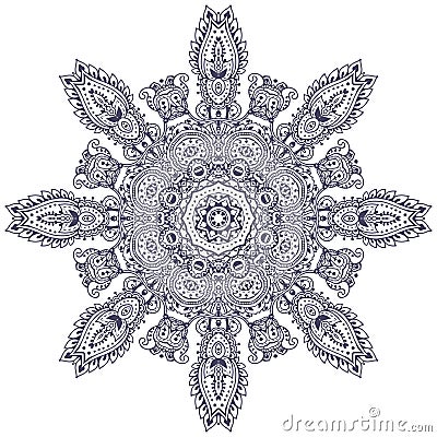 Vector mandalapattern of henna floral elements Vector Illustration