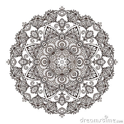 Vector mandalapattern of henna floral elements Vector Illustration