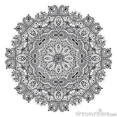 Vector mandalapattern of henna floral elements Vector Illustration