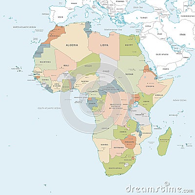 Vector map of Africa Continent Vector Illustration