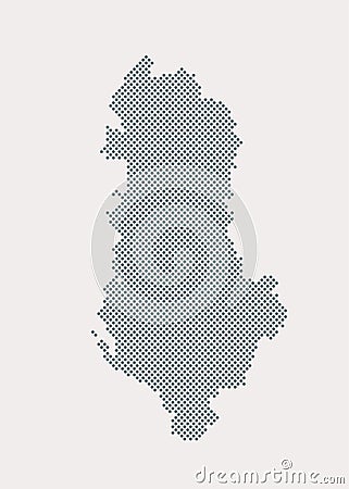 Vector map Albania for points, dotted template Cartoon Illustration