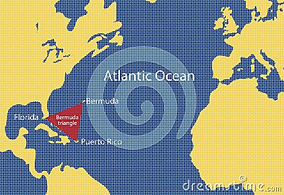 Vector map of the Bermuda Triangle. Vector Illustration
