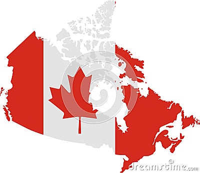 Canada Map with Flag Stock Photo