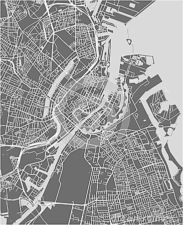 Map of the city of Copenhagen, Denmark Stock Photo