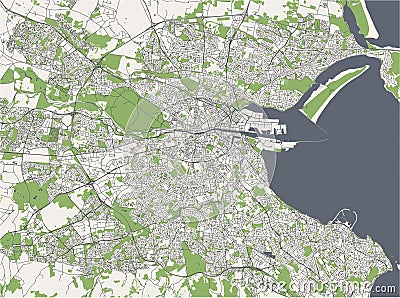 Map of the city of Dublin, Ireland Stock Photo