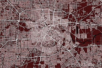 Map of the city of Houston, U.S. state of Texas, USA Vector Illustration