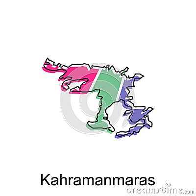 vector Map City of Kahramanmaras modern outline, High detailed illustration vector Design Template Vector Illustration