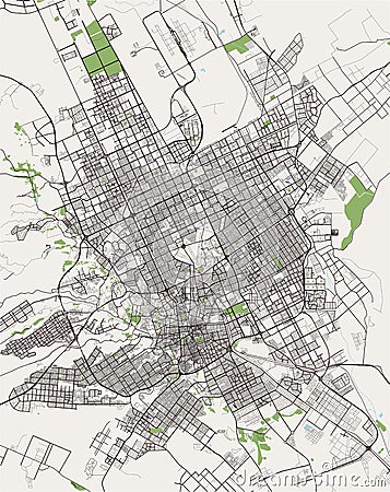 Map of the city of Riyadh, Saudi Arabia Vector Illustration