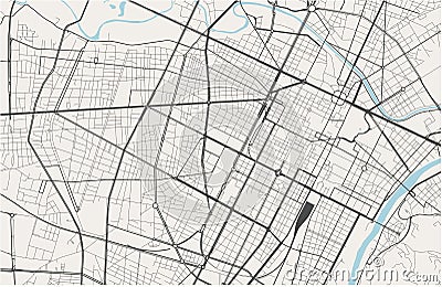 Map of the city of Torino, Turin, Italy Vector Illustration