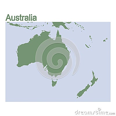 Vector map of continent Australia Vector Illustration