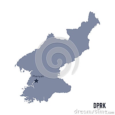 Vector map of DPRK isolated on white background. Stock Photo