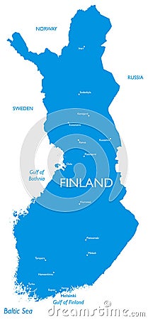 Vector map of Finland Vector Illustration