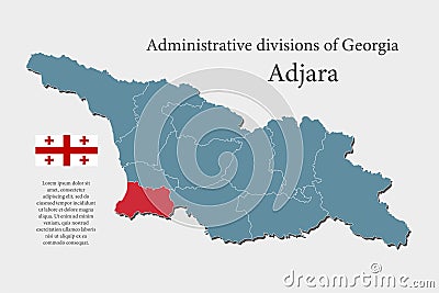 Vector map Georgia, region Adjara Vector Illustration