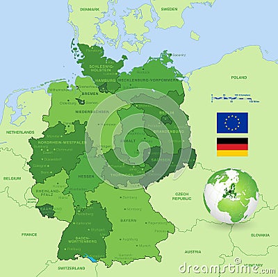 Vector Map of Germany Vector Illustration