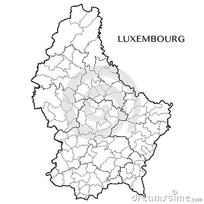 Vector map of the Grand Duchy of Luxembourg Vector Illustration