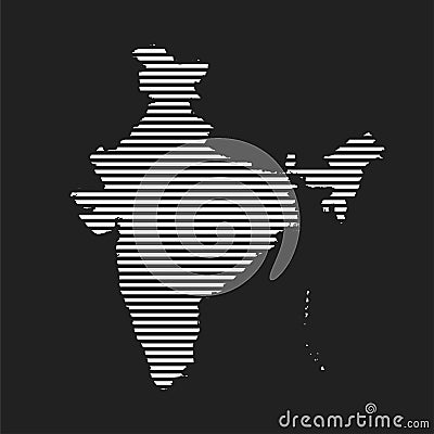 Vector map India, template Asia outline country Vector Illustration