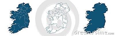 Vector map Ireland country on white background. Vector Illustration