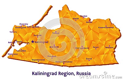 Vector map of Kaliningrad Region, Russia Vector Illustration