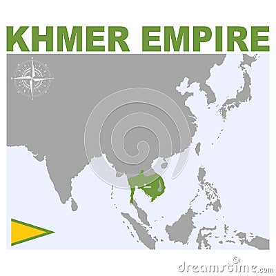 Vector map of the Khmer Empire Vector Illustration