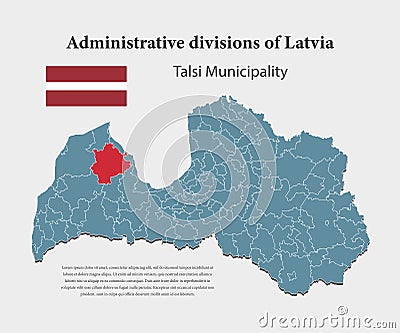 Vector map Latvia, Talsi municipality Vector Illustration