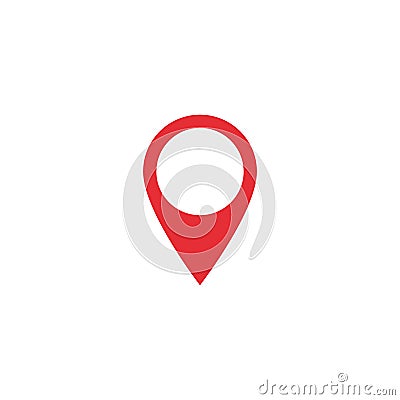 Vector map location icon. Map location shape. Red location tag. Element for design ui app website interface. Position pin Vector Illustration